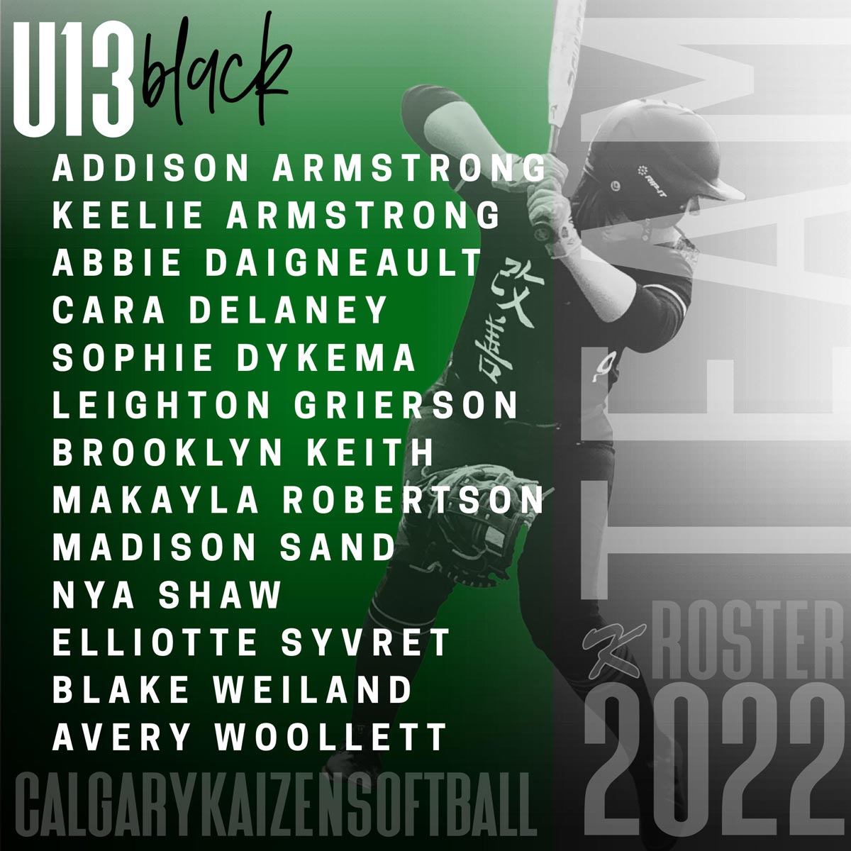 U13 Black 2022 Roster